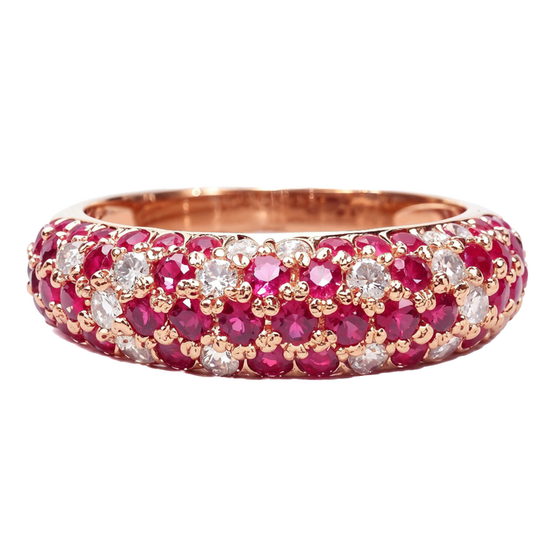 Ruby Diamond Anniversary/Fashion Ring in 18K gold, view 2