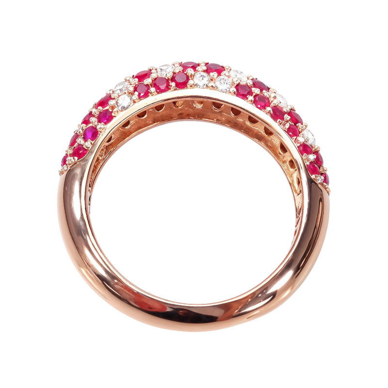 Ruby Diamond Anniversary/Fashion Ring in 18K gold, view 4