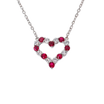 Ruby Diamond Heart Necklace 67487