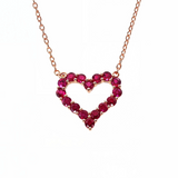 14K Gold Ruby Heart Necklace 67582