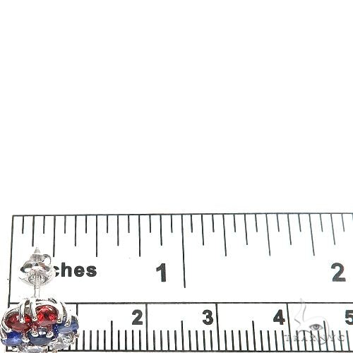 Russia Sapphire Flower Earrings 67143 - Image 4