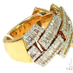 14K Yellow Gold Baguette Diamond Cuban Ring 66131 - Image 3