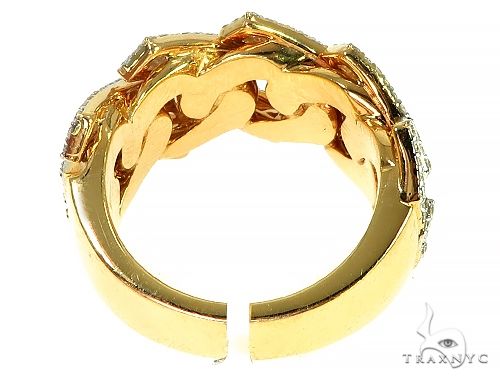 14K Yellow Gold Baguette Diamond Cuban Ring 66131 - Image 5