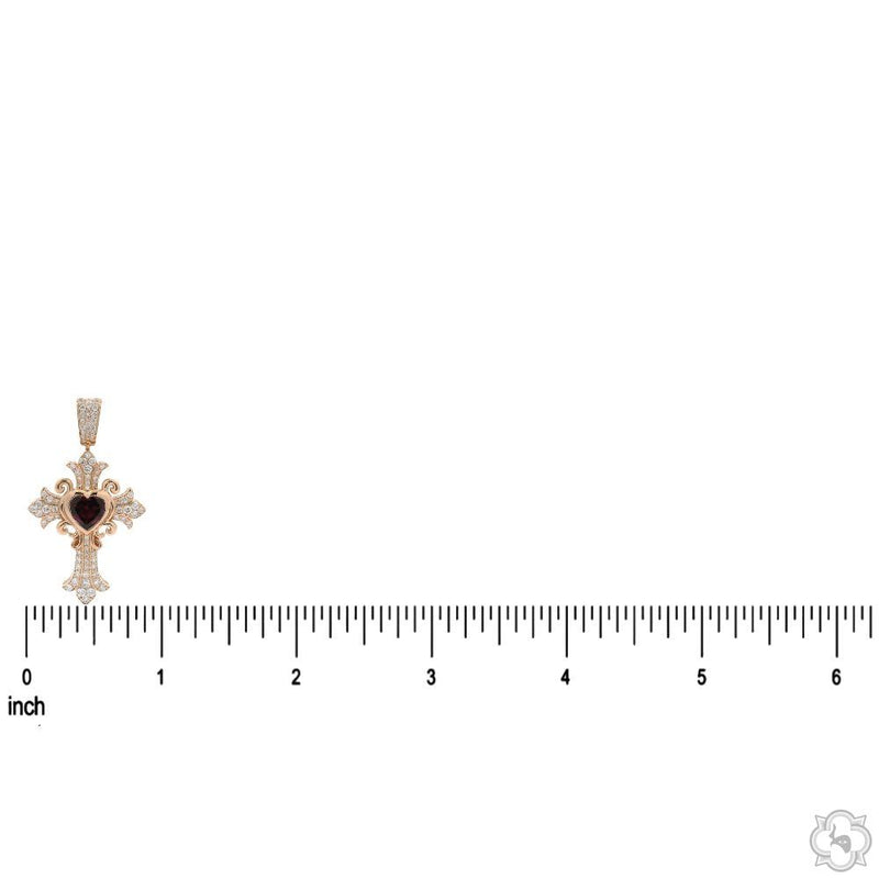 14K Gold Sacred Heart Cross Pendant, photo 5 of 7