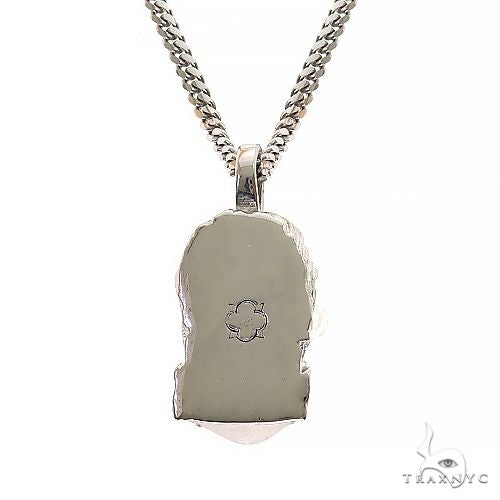Sacred Visage Jesus Pendant Set .925 Silver 69619 - Image 4