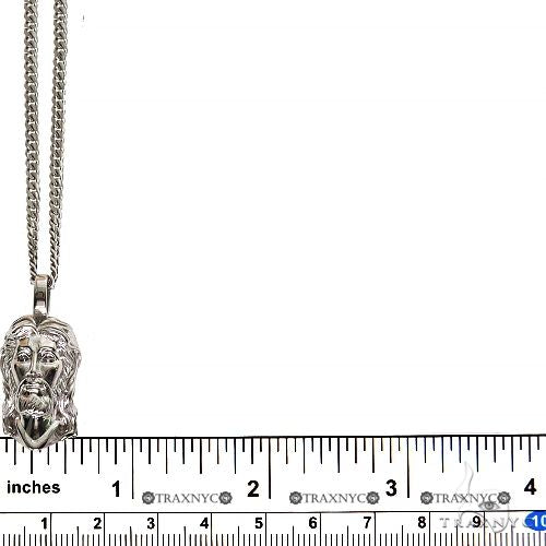 Sacred Visage Jesus Pendant Set .925 Silver 69619 - Image 5