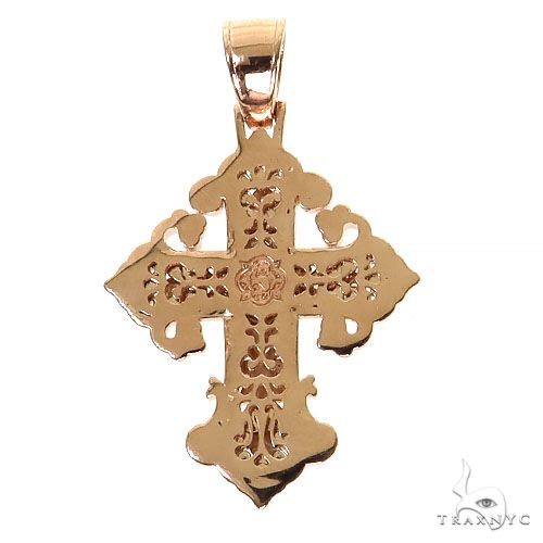 14K Gold Sapphire Diamond Cross, photo 4 of 6