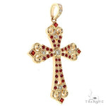 Red Sapphire Celestial Cross Pendant 68855 - Image 2