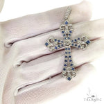 Moonlight Sapphire Diamond Cross Pendant 68901 - Image 7