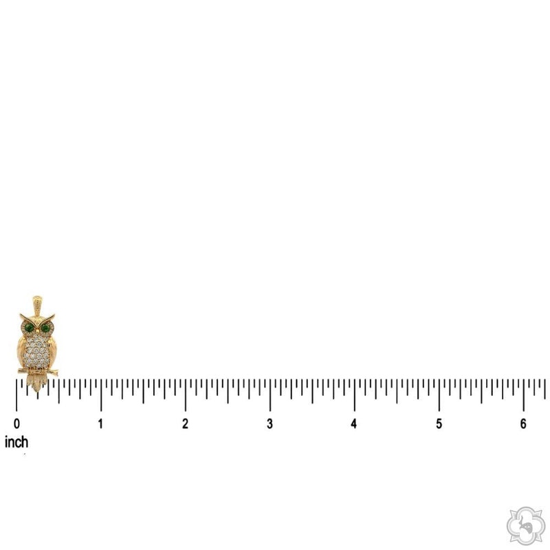 Sapphire-Eyed Owl Diamond Pendant 70769 - Image 6