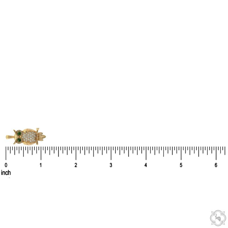 Sapphire-Eyed Owl Diamond Pendant 70769 - Image 7