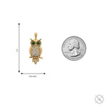 Sapphire-Eyed Owl Diamond Pendant 70769 - Image 8