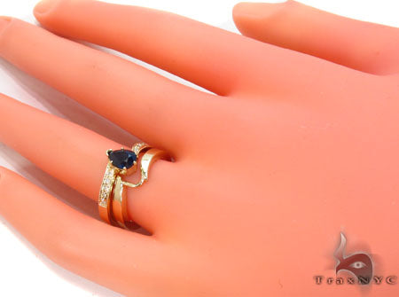 flawless sapphire Saturn Ring Set 30643 - Image 10