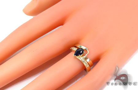 flawless sapphire Saturn Ring Set 30643 - Image 11