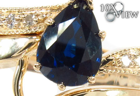 flawless sapphire Saturn Ring Set 30643 - Image 3