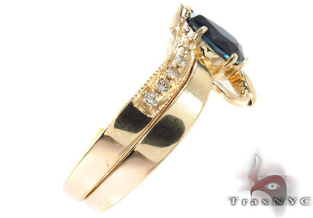 flawless sapphire Saturn Ring Set 30643 - Image 4