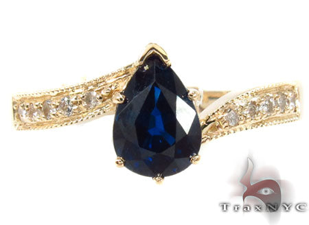 flawless sapphire Saturn Ring Set 30643 - Image 5