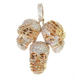 14K Gold See No Evil, Hear No Evil, Speak No Evil Diamond Pendant 67726