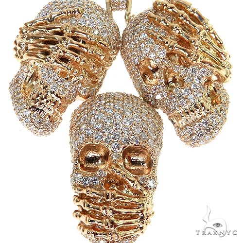 14K Gold See No Evil, Hear No Evil, Speak No Evil Diamond Pendant, photo 4 of 7