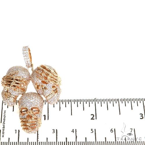 14K Gold See No Evil, Hear No Evil, Speak No Evil Diamond Pendant, photo 6 of 7