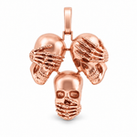See No Evil, Hear No Evil, Speak No Evil Skull Pendant 67761