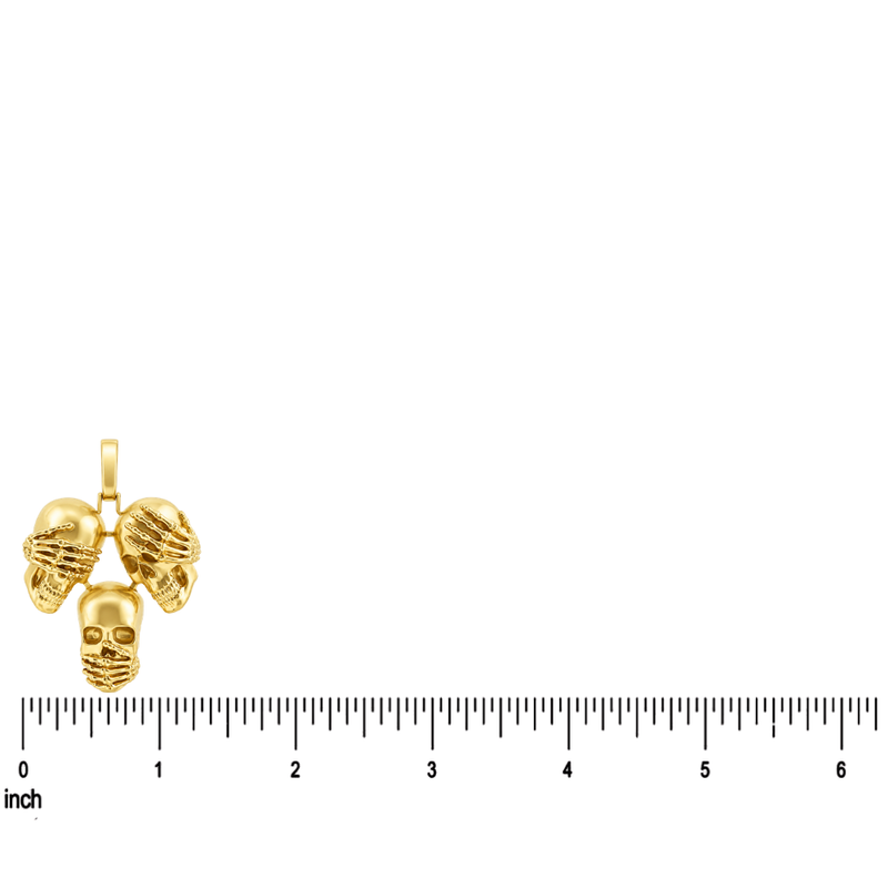 See No Evil, Hear No Evil, Speak No Evil Skull Pendant 67761