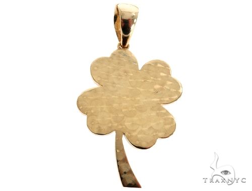 14K Gold Shamrrock Clover Pendant Saint Patrick's Day, photo 4 of 7