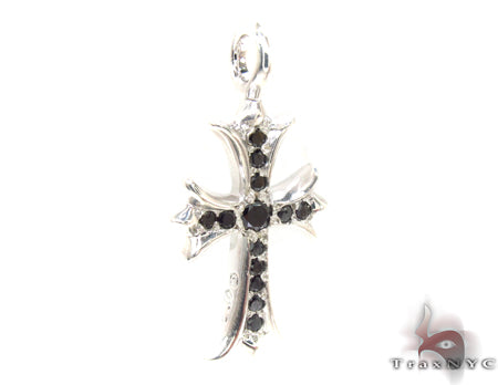 Silver Black Diamond  Cross Crucifix 32659 - Image 2