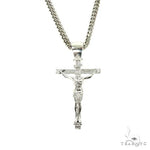 Silver Crucifix Jesus Cross Cuban Chain Set With Miami Cuban Chain 67201 - Image 1