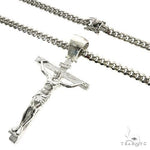 Silver Crucifix Jesus Cross Cuban Chain Set With Miami Cuban Chain 67201 - Image 3