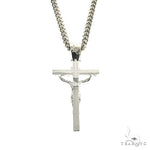 Silver Crucifix Jesus Cross Cuban Chain Set With Miami Cuban Chain 67201 - Image 4