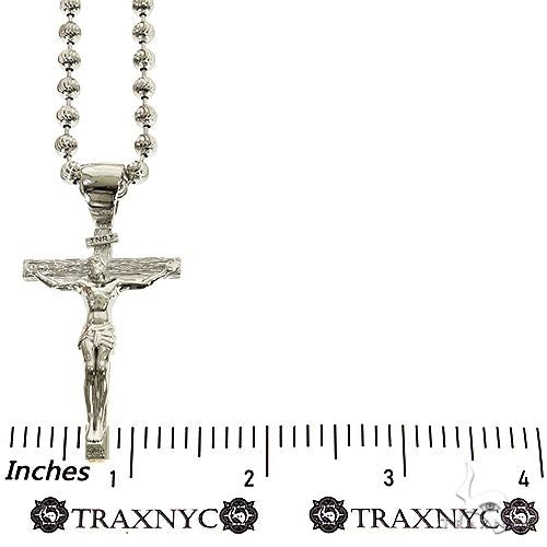 Silver Crucifix Jesus Cross Pendant Moon Chain Set, photo 6 of 9
