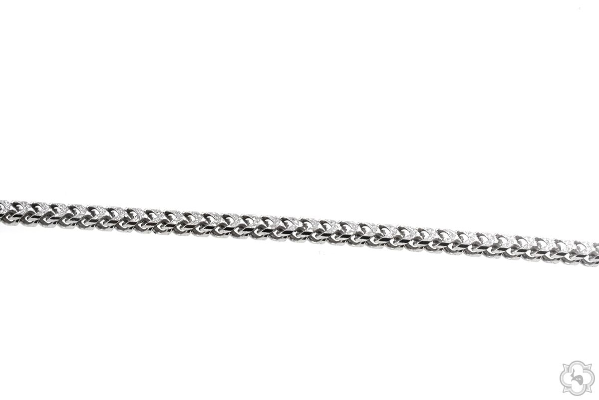 Silver Franco Pave Bracelet 3.8mm 8 inches 70635 | TraxNYC