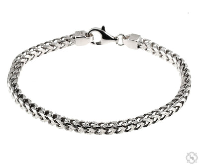 Silver Franco Pave Bracelet 3.8mm 8.5 inches