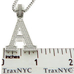 CZ Silver Initial(A) Pendant 24 Inches Franco Chain Set 58469 - Image 5