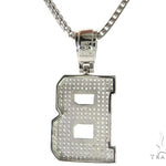 CZ Silver Initial(B) Pendant 24 Inches Franco Chain Set 58470 - Image 3