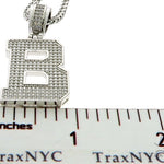 CZ Silver Initial(B) Pendant 24 Inches Franco Chain Set 58470 - Image 6
