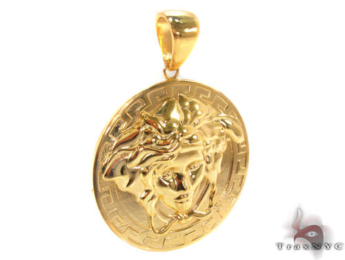 Gold Plated 925.Silver Medusa Head Pendant, photo 2 of 7