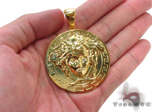 Gold Plated 925.Silver Medusa Head Pendant, photo 4 of 7