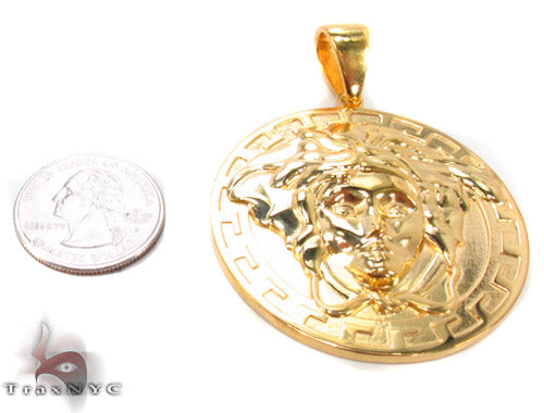 Gold Plated 925.Silver Medusa Head Pendant, photo 5 of 7