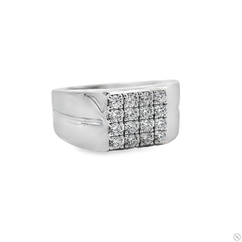 Silver Prong Diamond Square Top Band 61506 - Image 2