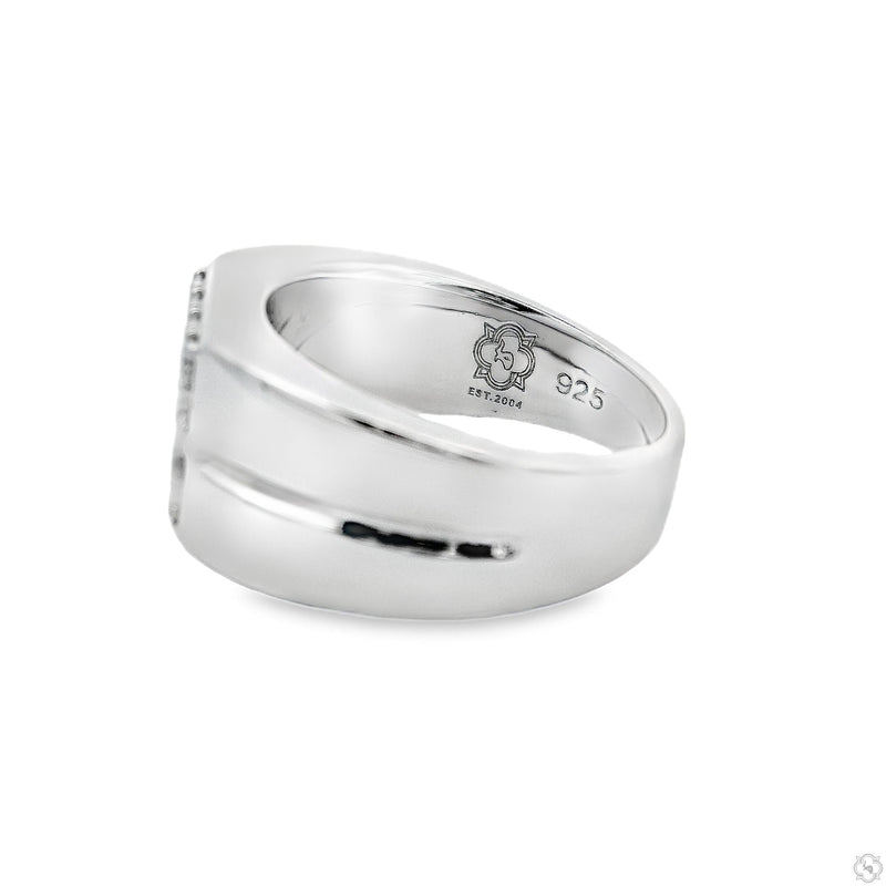 Silver Prong Diamond Square Top Band 61506 - Image 5