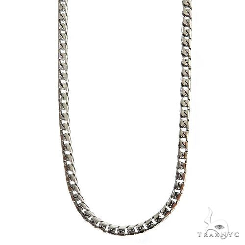 Silver 2mm semi-solid Franco link chain necklace, 22 inches long, unisex design