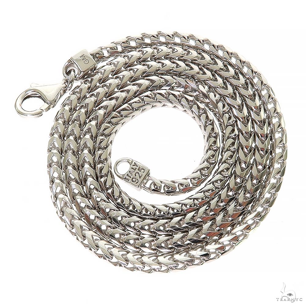 Silver Hollow Franco Link Chain 3.5mm 22 Inches 69803 – TraxNYC