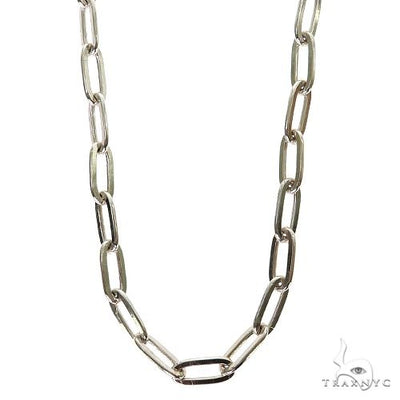 Silver Solid Thin Paper Clip Link Chain 3.1mm 24 Inches 69838 - Image 1