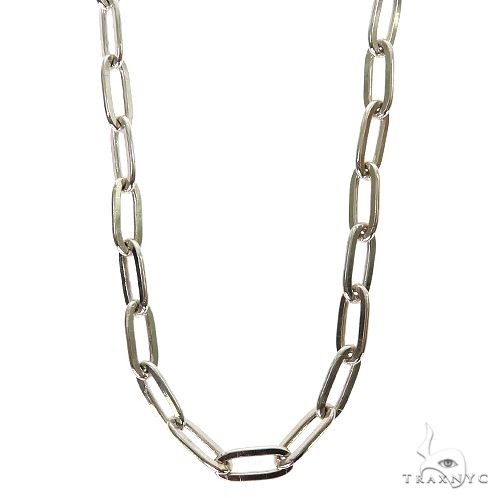 Silver Solid Paper Clip Link Chain 5.7mm 24 Inches 69837 - Image 1