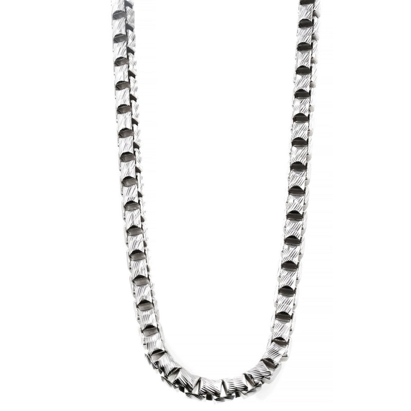 Silver Solid Round Slashed Box Link Chain 3.5mm 18 Inches 70622 - Image 1