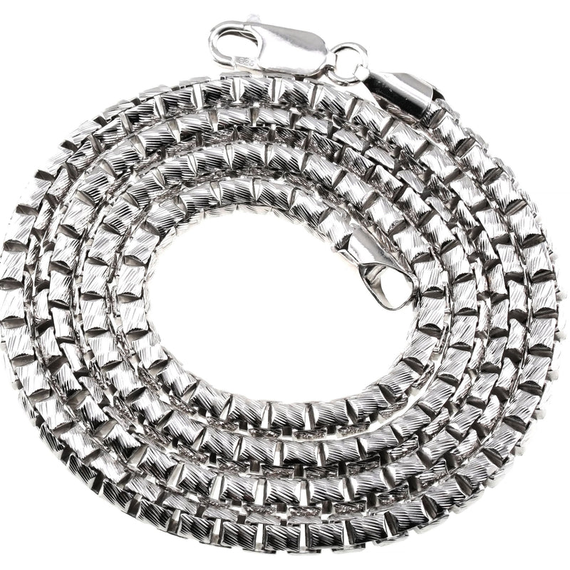 Silver Solid Round Slashed Box Link Chain 3.5mm 18 Inches 70622 - Image 4