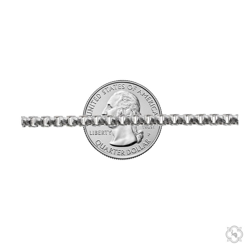 Silver Solid Round Slashed Box Link Chain 3.5mm 22 Inches 70620 - Image 5
