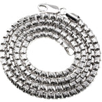Silver Solid Round Slashed Box Link Chain 3.5mm 24 Inches 70619 - Image 4